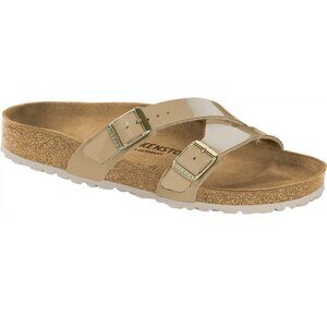 Birkenstock Cream Sandals with Classic Two-Strap Design